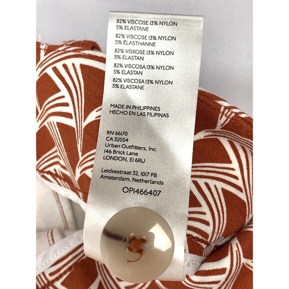 Maeve Anthropologie The Collette Orange Graphic Print Cropped Wide Leg Pants NWT - Picture 9 of 13